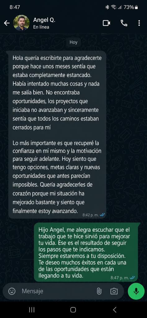 Conversación de WhatsApp con Angel Q.
