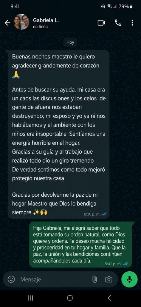 Conversación de WhatsApp con Gabriela L.