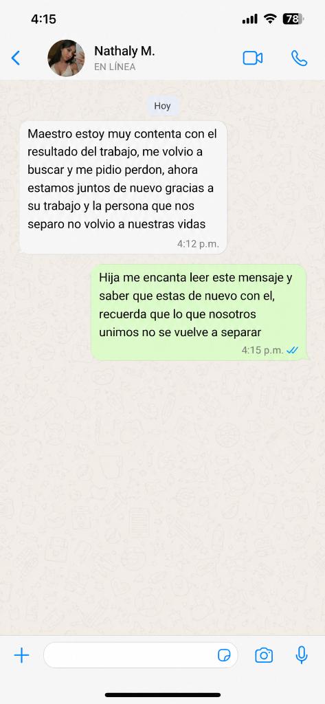 Conversación de WhatsApp con Nathaly M.